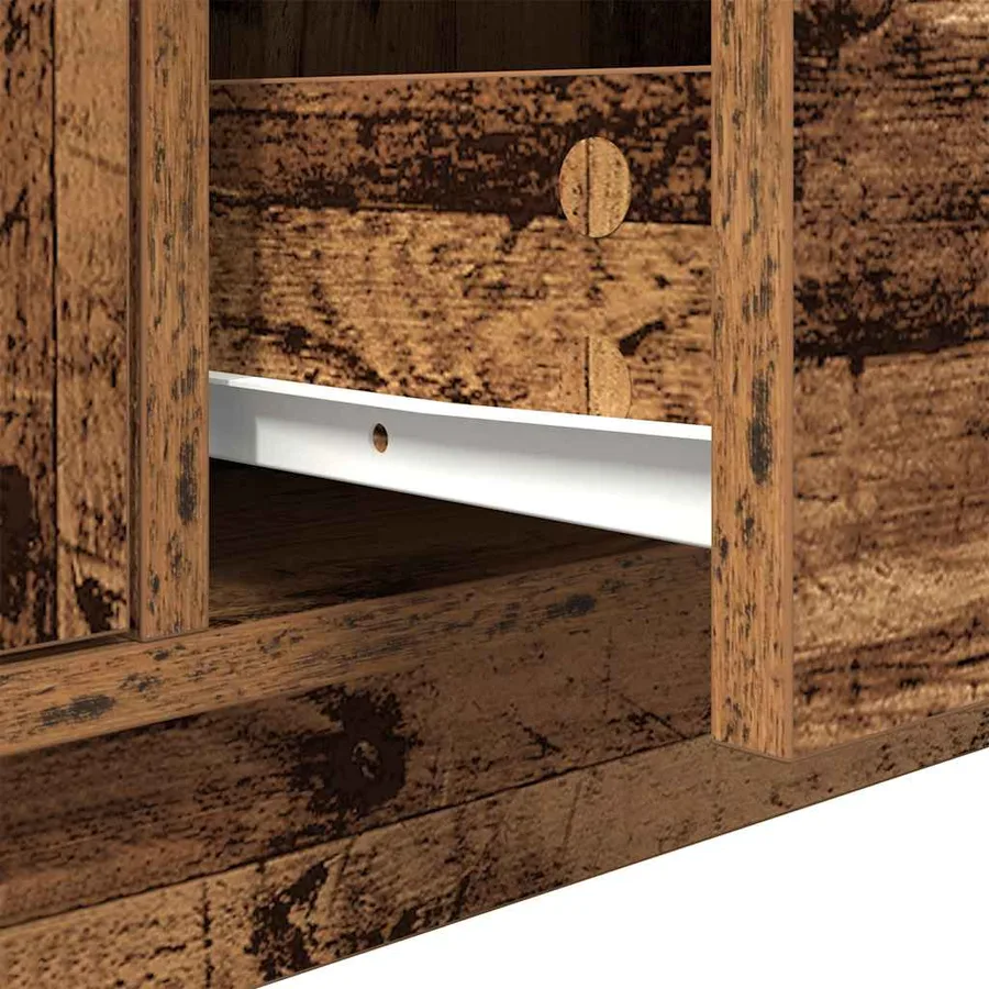 Meuble TV avec éclairage LED vieux bois 100x41x50 cm - 12