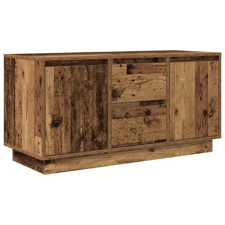 Meuble TV avec éclairage LED vieux bois 100x41x50 cm - 3