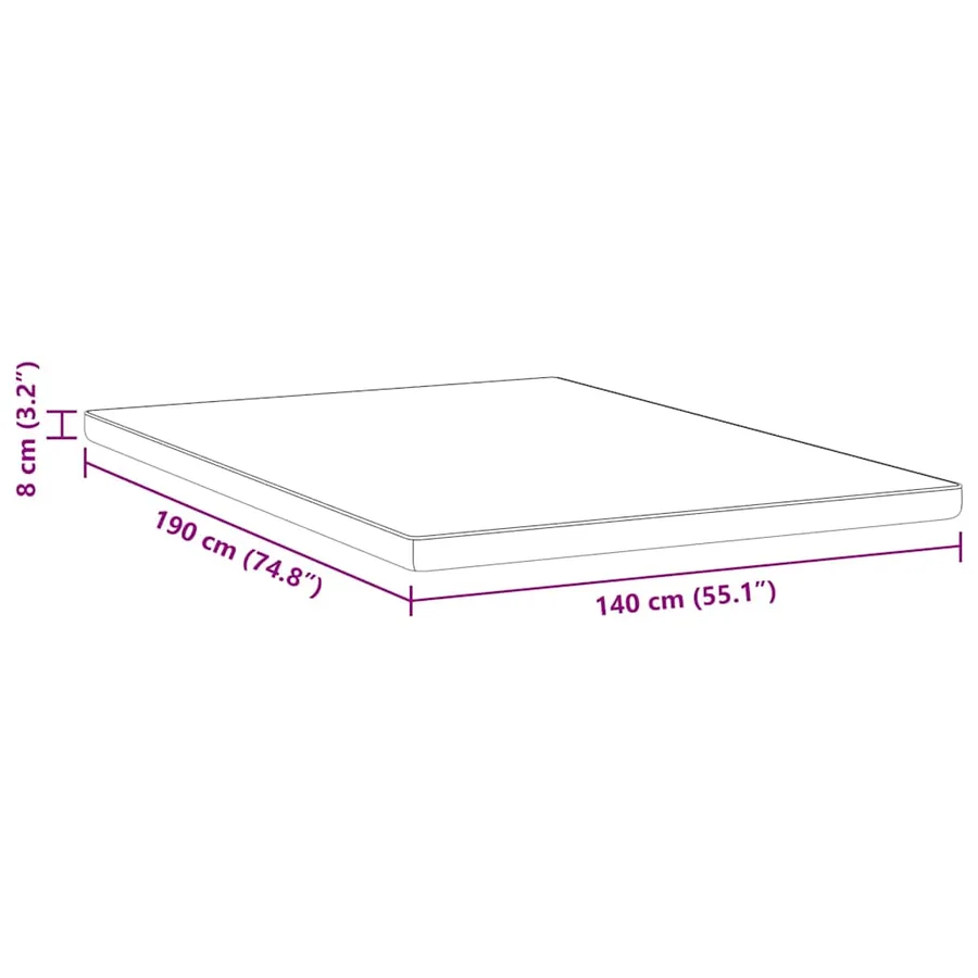 Surmatelas Blanc 140 x 190 cm Tissu jacquard - 12
