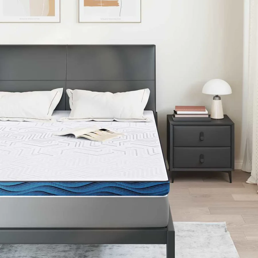 Surmatelas Blanc 140 x 190 cm Tissu jacquard - 3