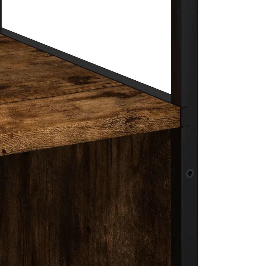 Armoire de salle de bain chêne fumé 35x37,5x166 cm - 9