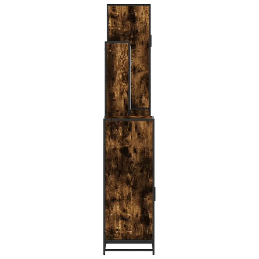 Ensemble meubles salle de bain 4 pcs chêne fumé bois ingénierie - 7