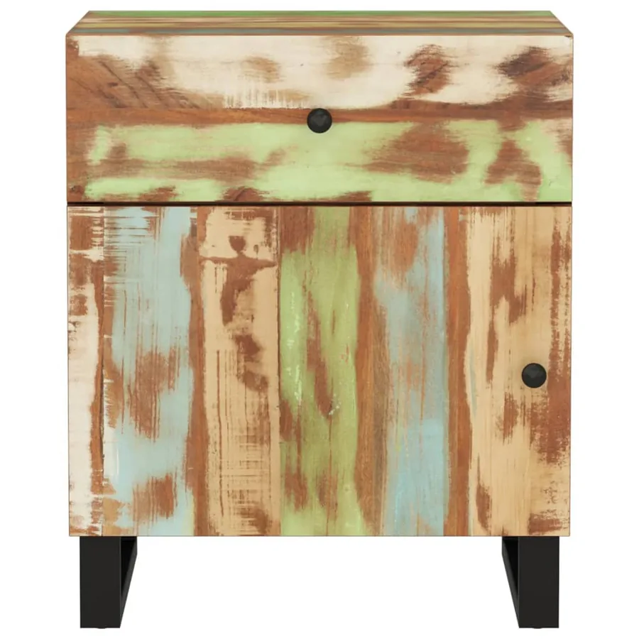 Table de chevet 50x33x60cm Bois de récupération et d'ingénierie - 3