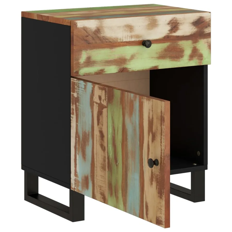 Table de chevet 50x33x60cm Bois de récupération et d'ingénierie - 4