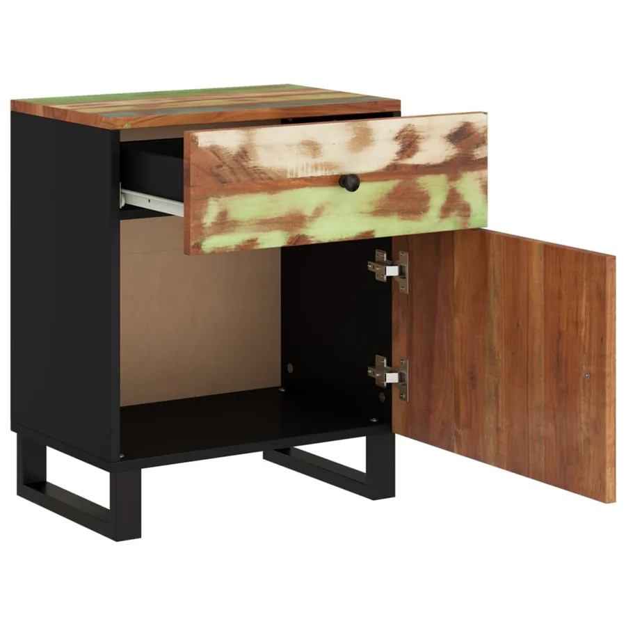 Table de chevet 50x33x60cm Bois de récupération et d'ingénierie - 5