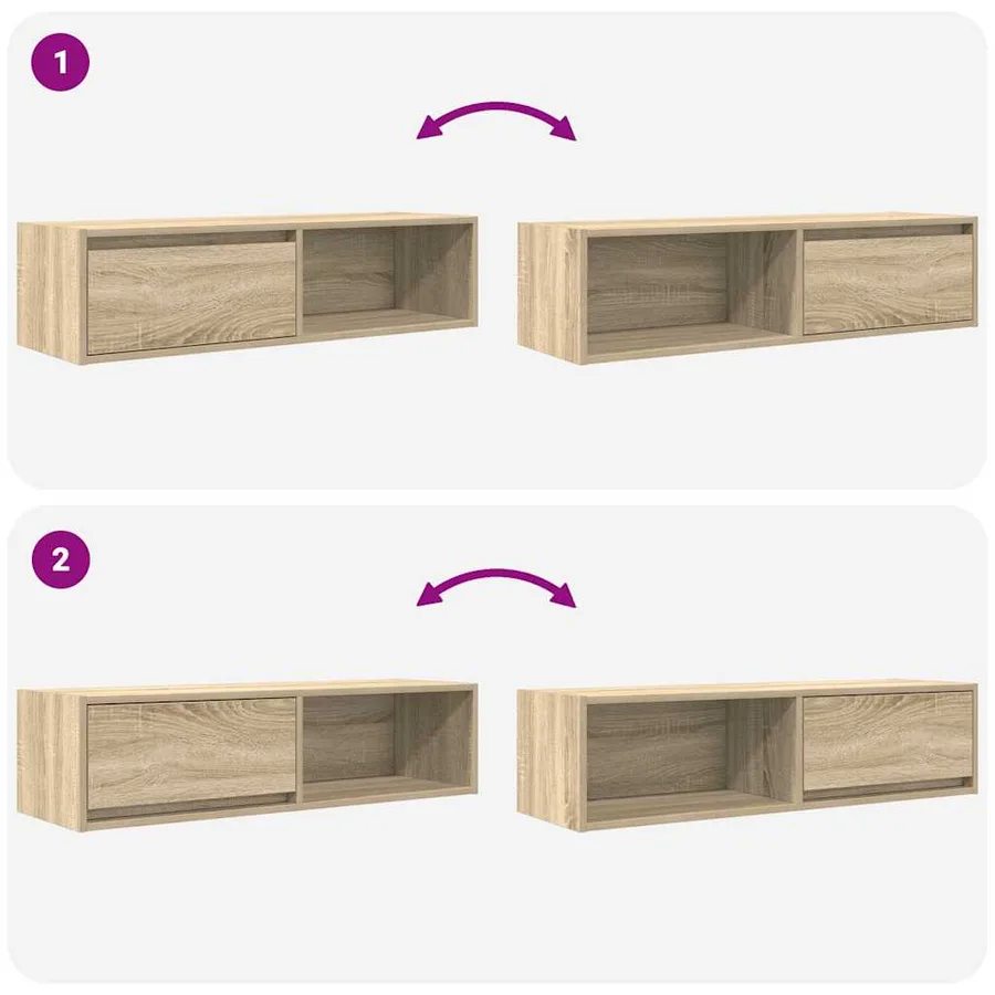 Meubles TV 2 pcs chêne sonoma 100x31x25,5 cm bois d'ingénierie - 10