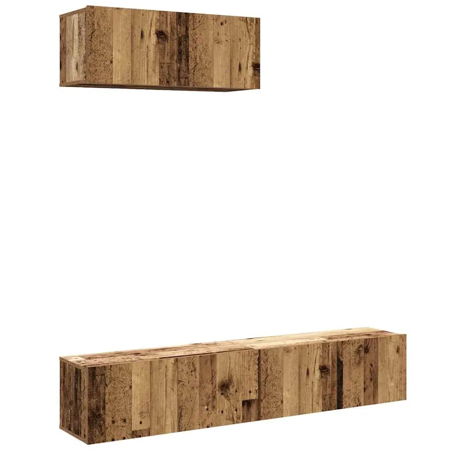 Ensemble de meuble TV mural 3 pcs vieux bois bois d'ingénierie - 2