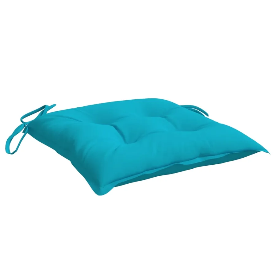 Coussins de chaise lot de 4 turquoise 40x40x7 cm tissu - 5