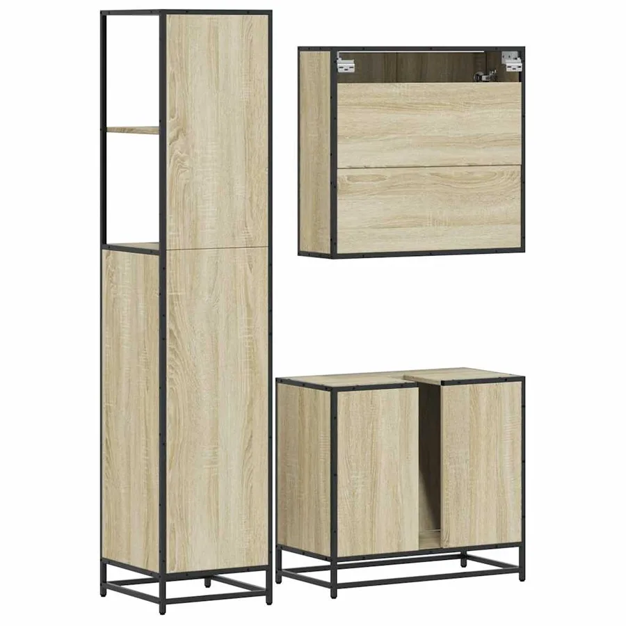 Ensemble de meubles de salle de bain 3 pcs chêne sonoma - 7