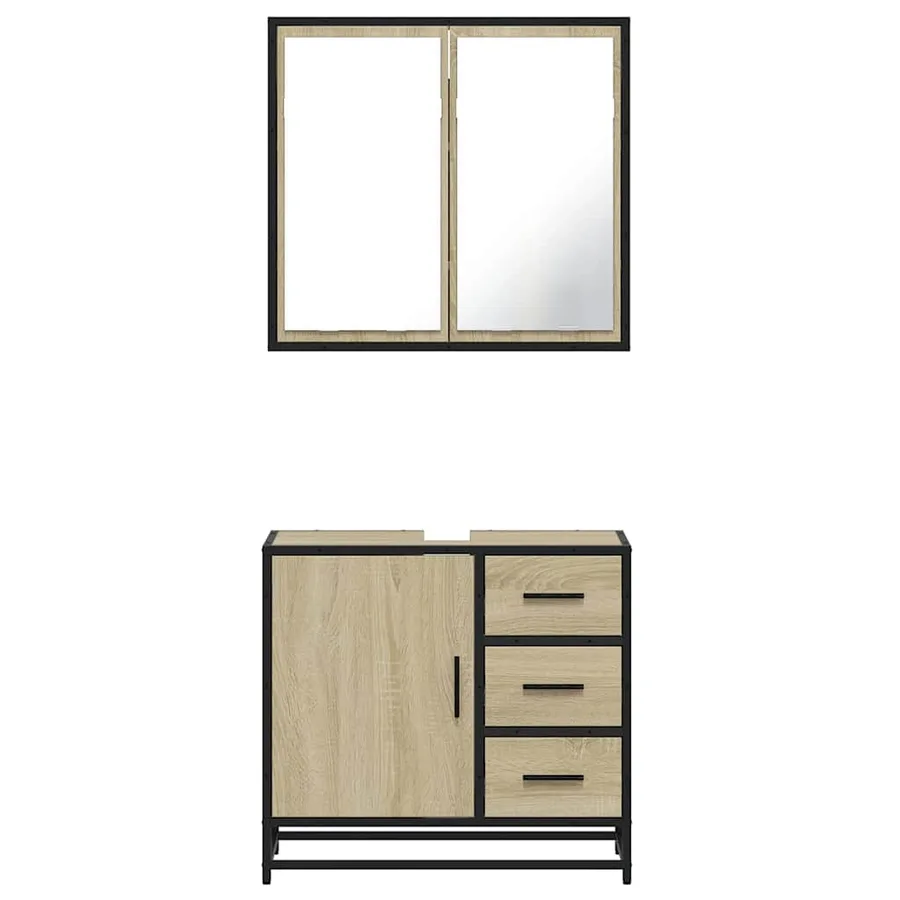 Ensemble de meubles de salle de bain 2 pcs chêne sonoma - 5