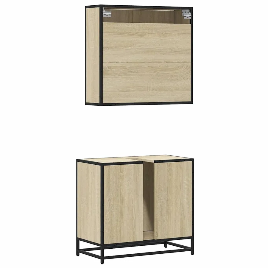 Ensemble de meubles de salle de bain 2 pcs chêne sonoma - 7