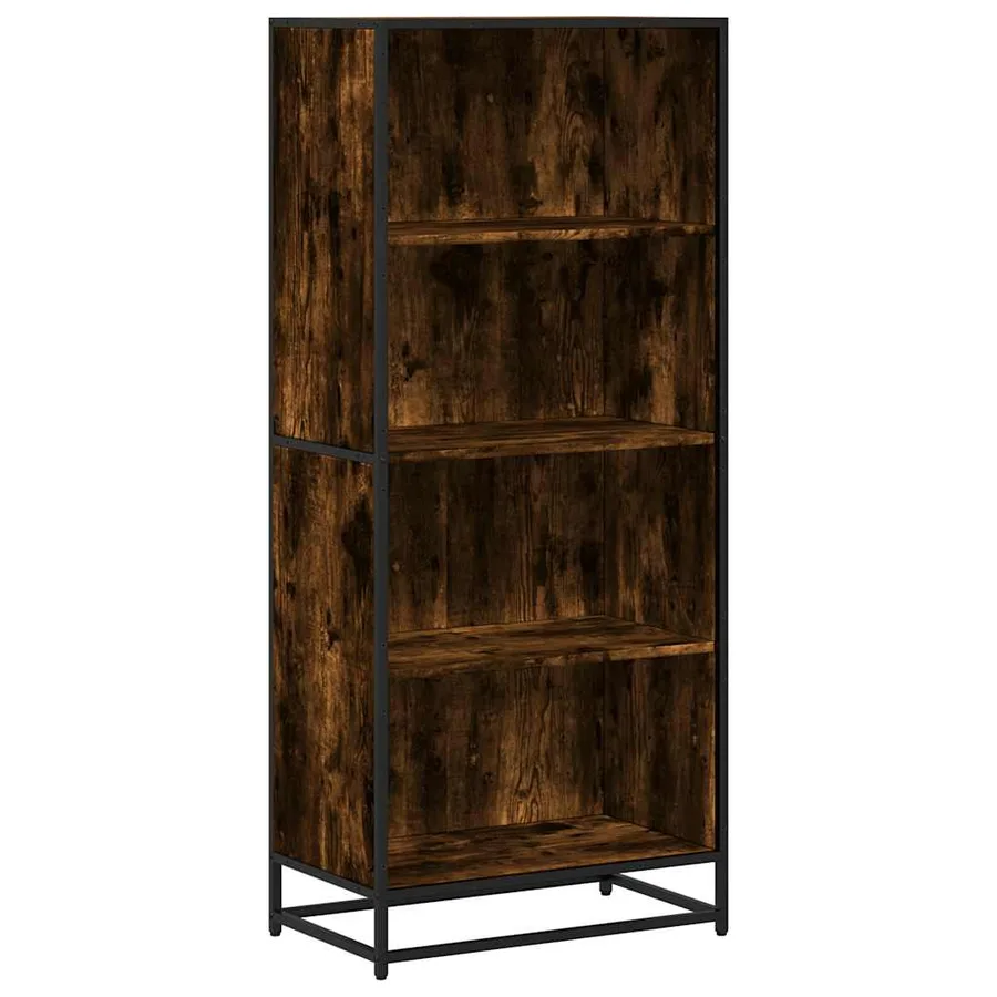 Bibliothèque chêne fumé 60x35x139 cm bois d'ingénierie - 2