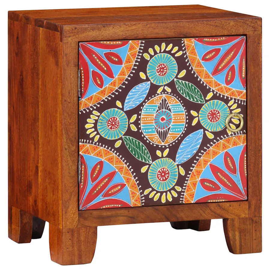 Table de chevet 40x30x45 cm bois d'acacia massif - 11