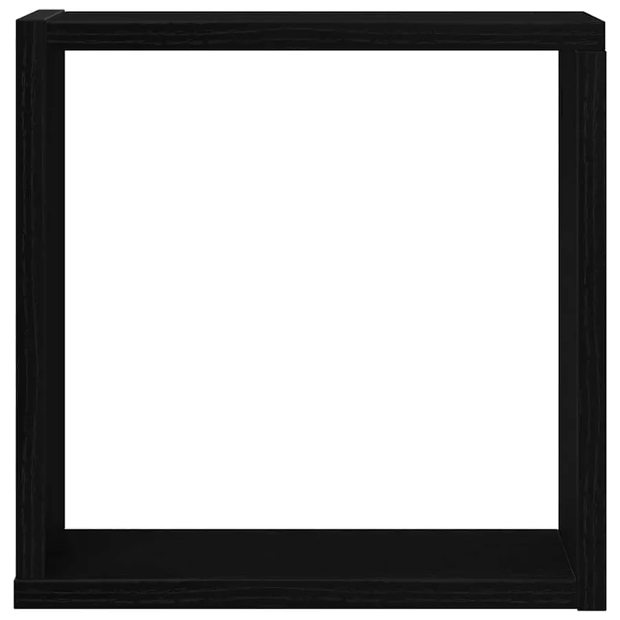 Étagères murales cubiques lot de 6 chêne noir 30 x 15 x 30 cm bois composite - 6