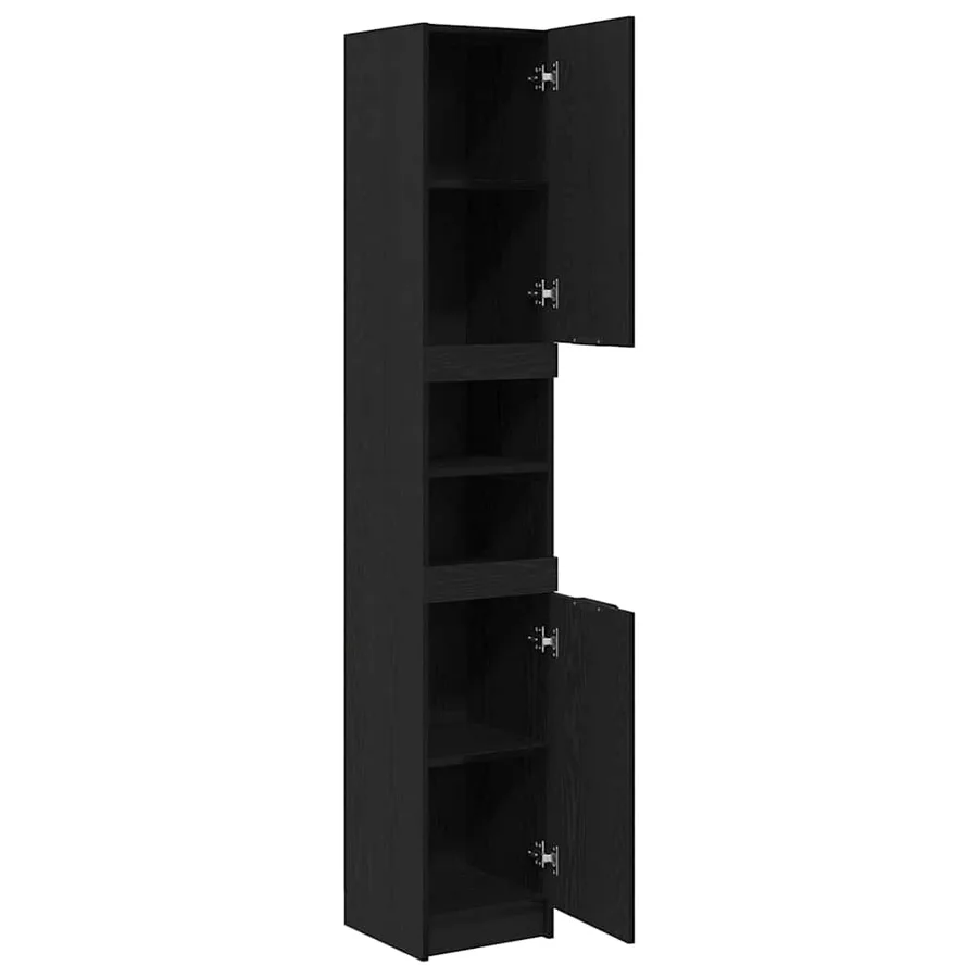 Armoire de salle de bain Chêne noir 32 x 34 x 188,5 cm - 5