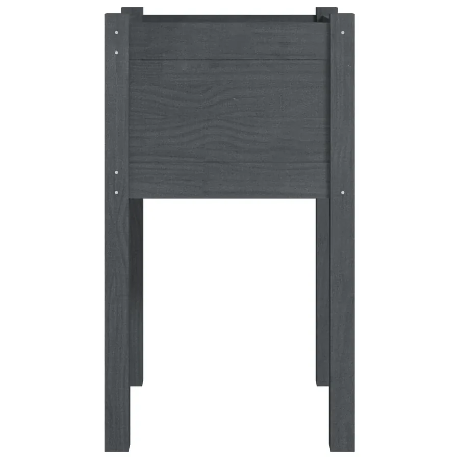 Jardinière d'extérieur Gris 40x40x70 cm Bois de pin massif - 4