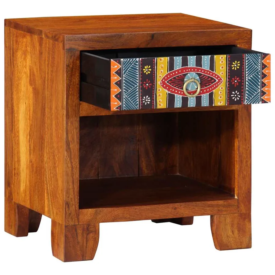Table de chevet 40x35x45 cm bois d'acacia massif - 12