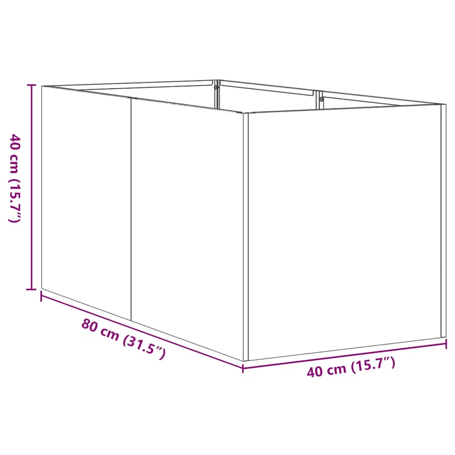 Jardinière 40x80x40 cm acier inoxydable - 9