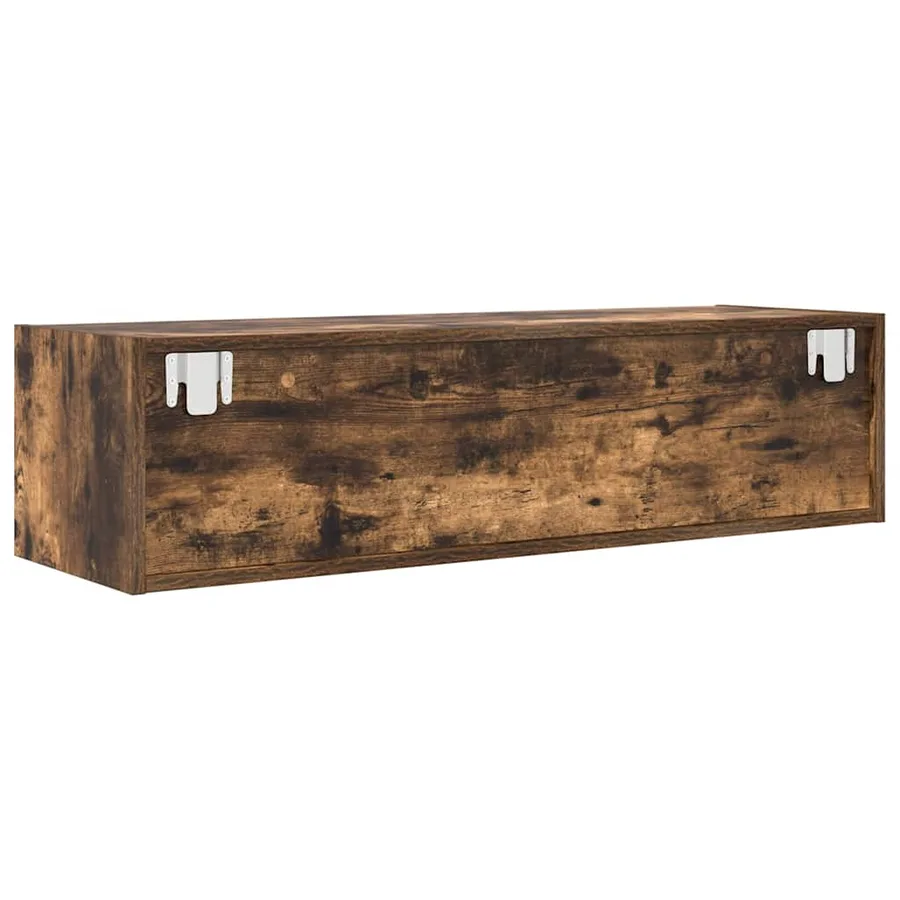 Meuble TV chêne fumé 100x31x25,5 cm bois d'ingénierie - 8