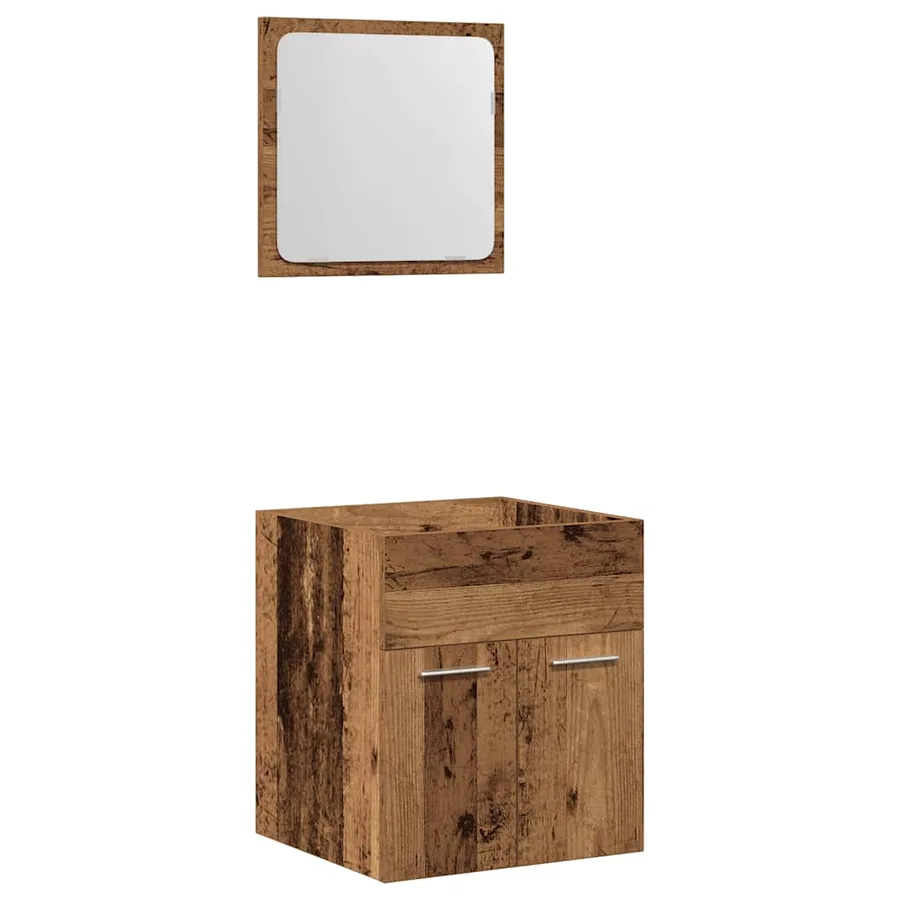 Ensemble de meubles salle de bain 2 pcs bois d'ingénierie - 2