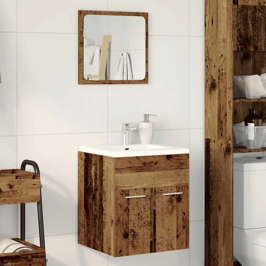 Ensemble de meubles salle de bain 2 pcs bois d'ingénierie - 3