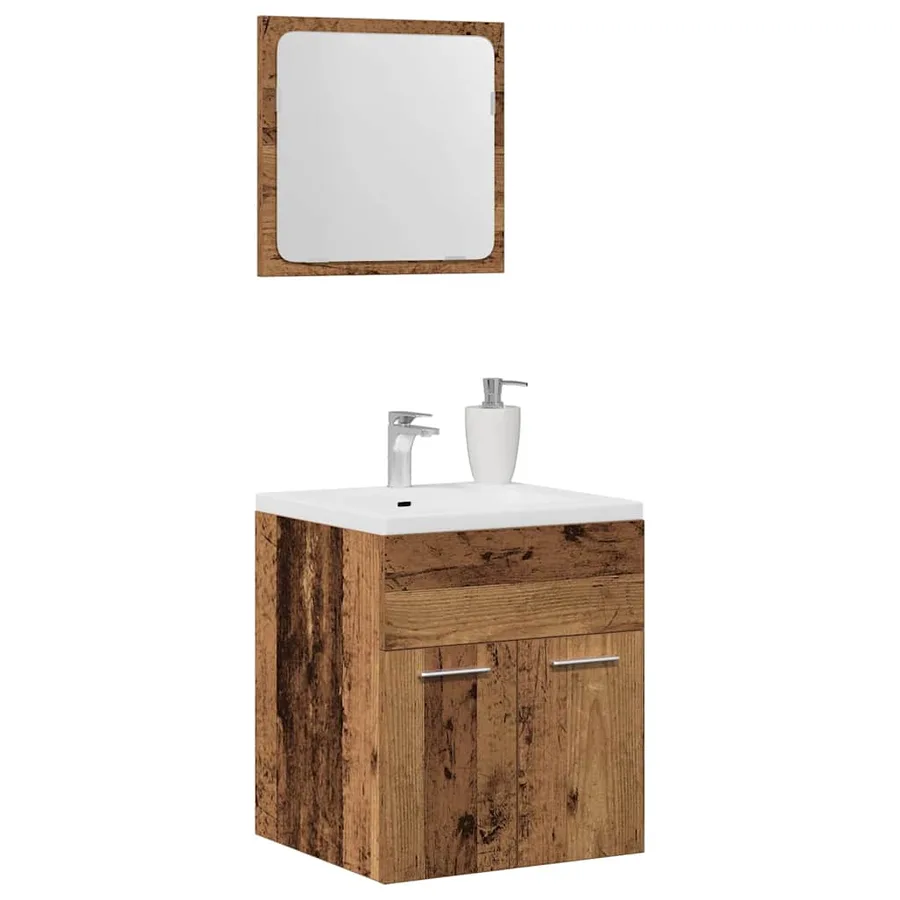 Ensemble de meubles salle de bain 2 pcs bois d'ingénierie - 4