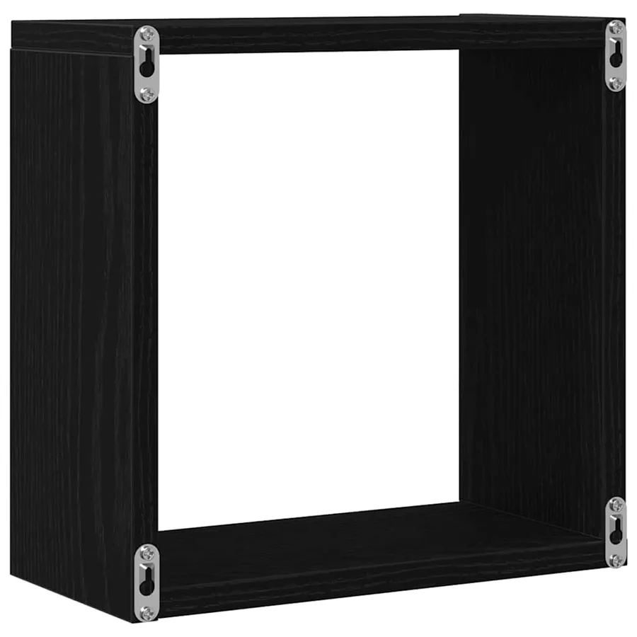 Étagères murales cubiques lot de 2 chêne noir 30 x 15 x 30 cm bois composite - 8