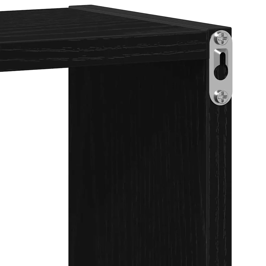 Étagères murales cubiques lot de 2 chêne noir 30 x 15 x 30 cm bois composite - 9