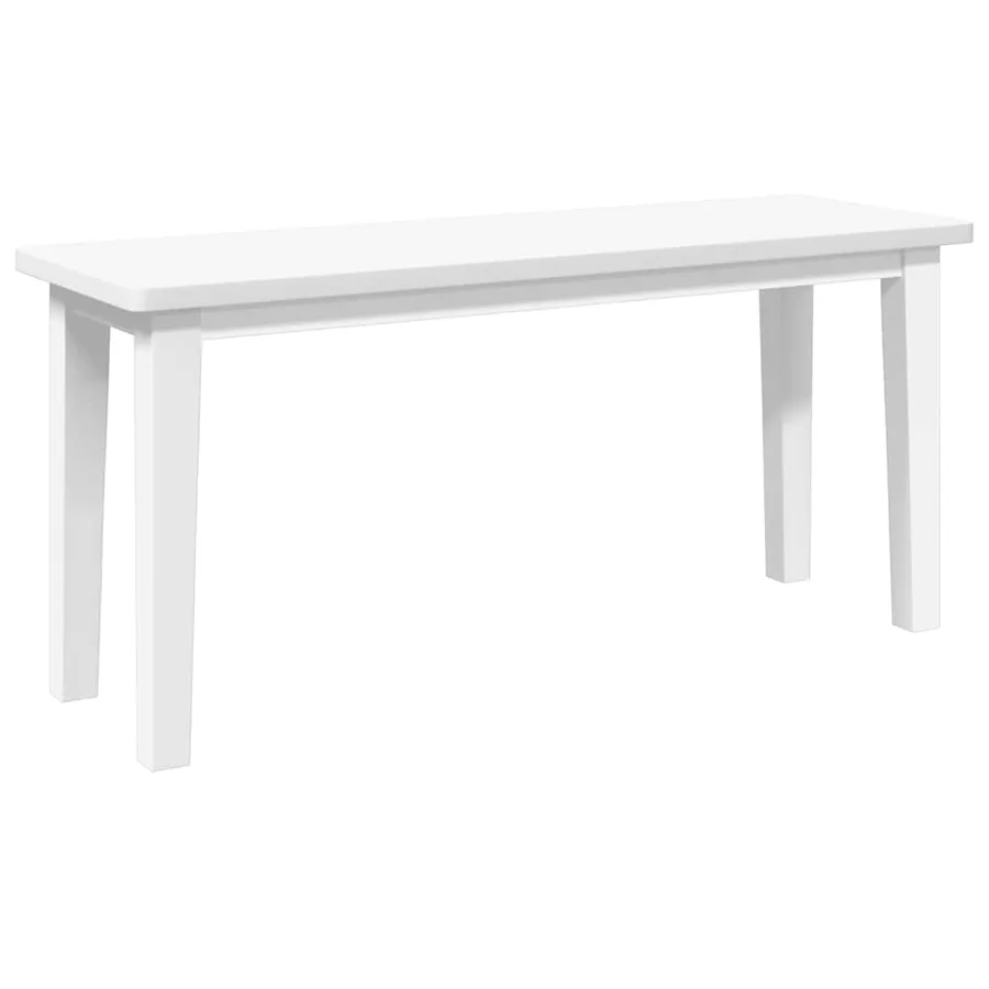 Banc 90 cm blanc bois massif caoutchouc - 2