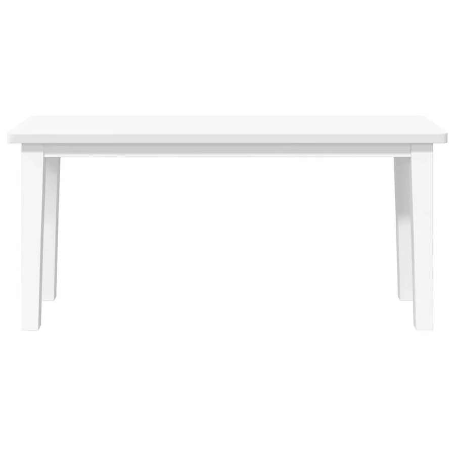 Banc 90 cm blanc bois massif caoutchouc - 4