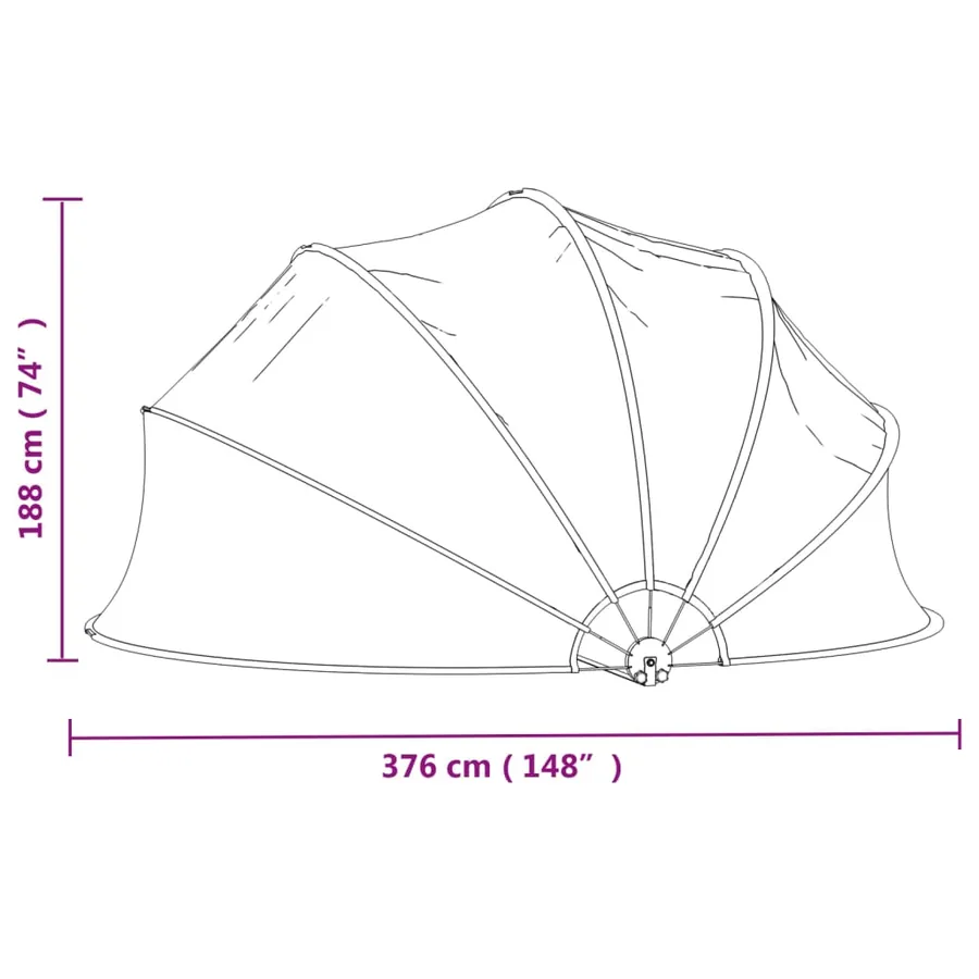 Dôme de piscine rond 376x188 cm PVC - 8