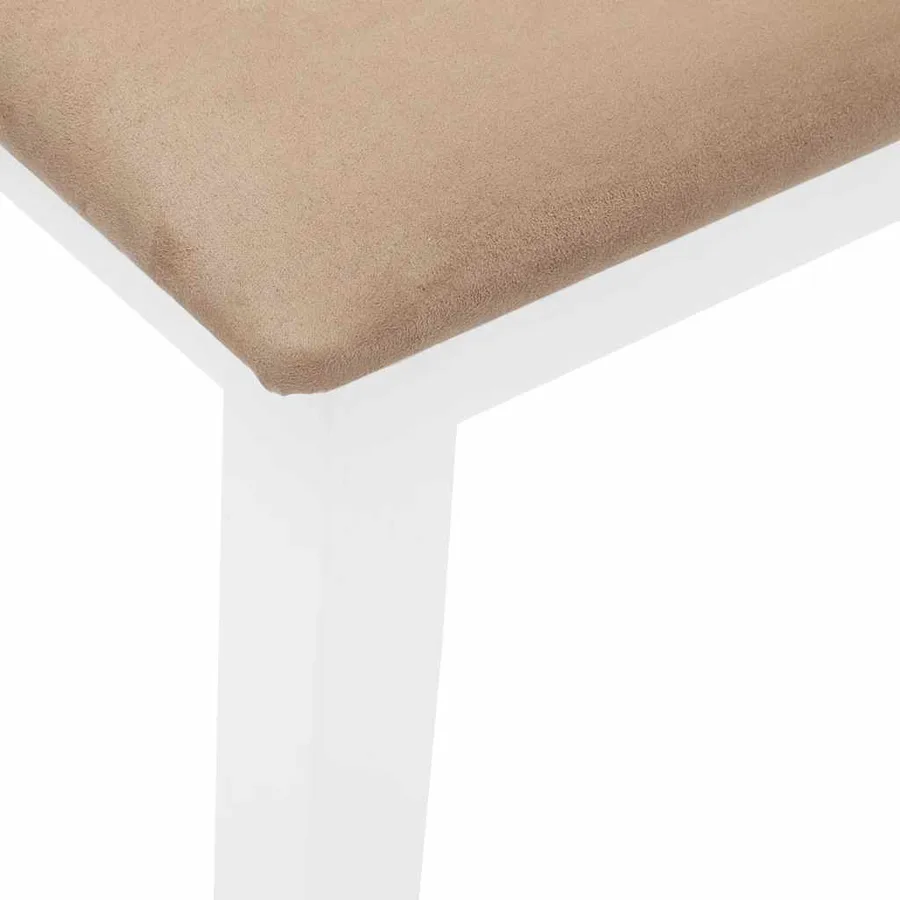 Banc 110 cm blanc bois massif caoutchouc - 7