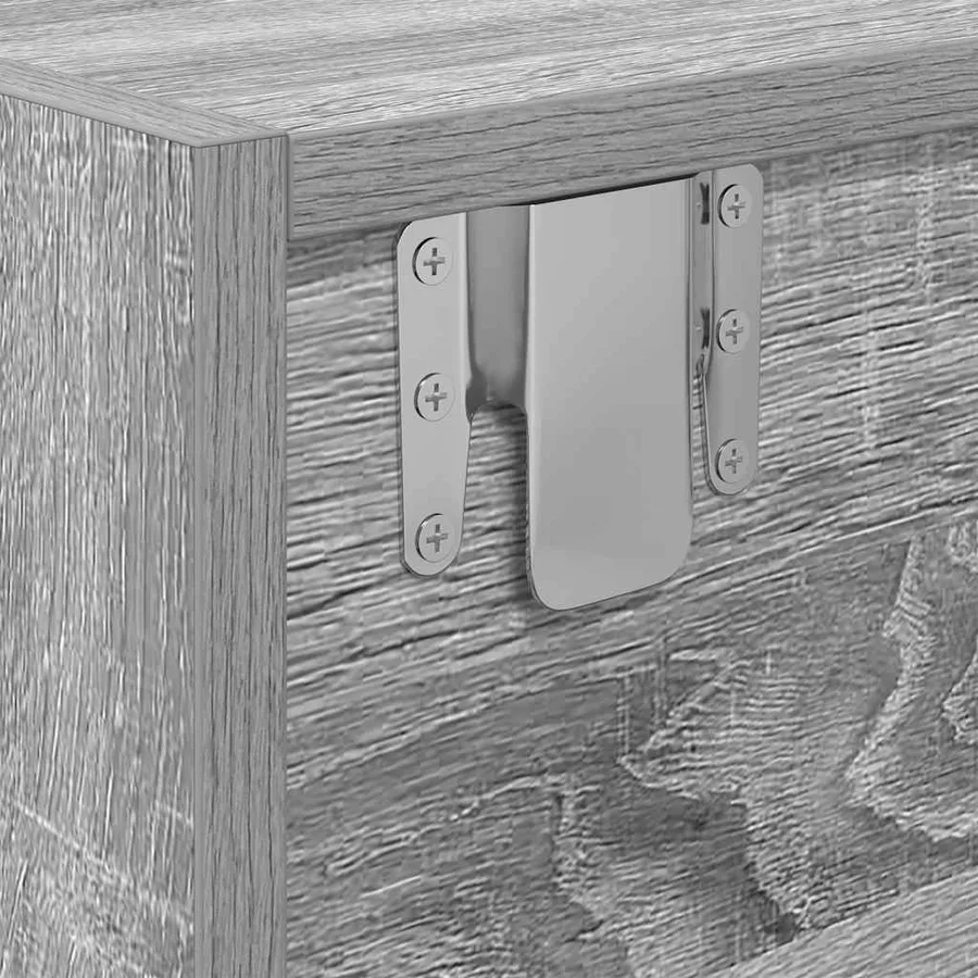 Meuble TV sonoma gris 100x31x25,5 cm bois d'ingénierie - 11