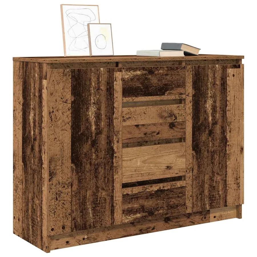 Buffet avec tiroirs vieux bois 100,5x35x76 cm bois d'ingénierie - 4