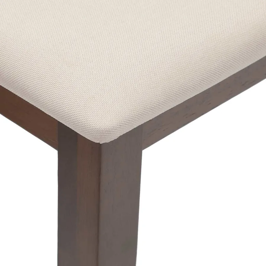 Banc 90 cm marron bois massif caoutchouc - 6