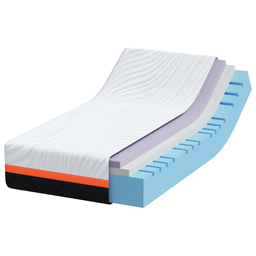 Matelas Blanc et Gris 80 x 160 cm Tissu jacquard - 3