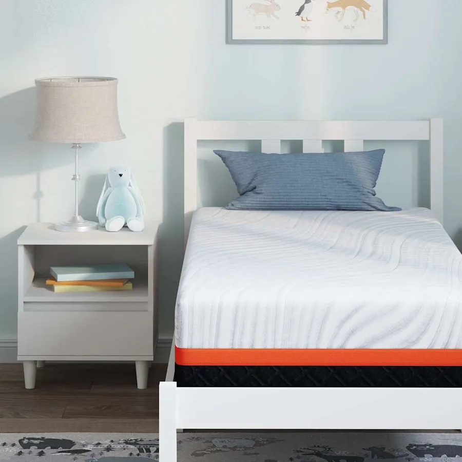 Matelas Blanc et Gris 80 x 160 cm Tissu jacquard - 7