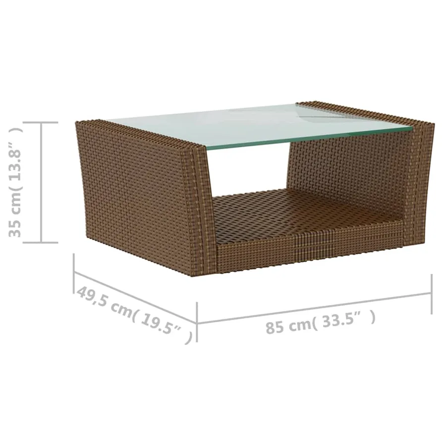 Salon de jardin 16 pcs avec coussins Résine tressée Marron - 11