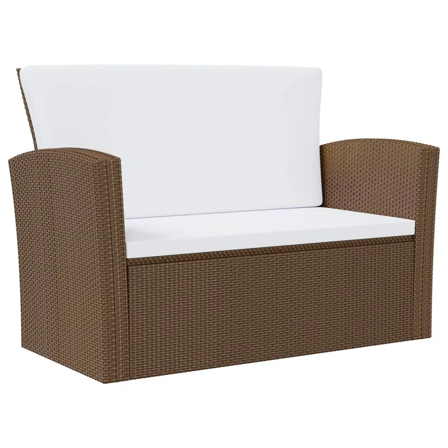 Salon de jardin 16 pcs avec coussins Résine tressée Marron - 5