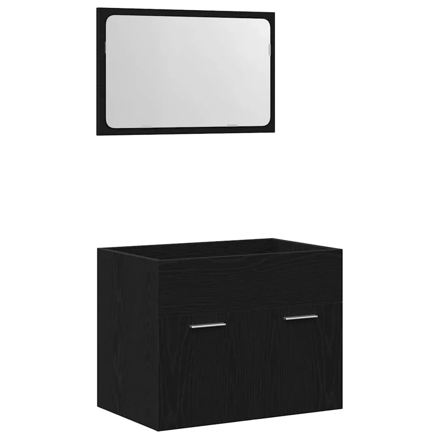 Ensemble de meubles salle de bain 2 pcs chêne noir - 2
