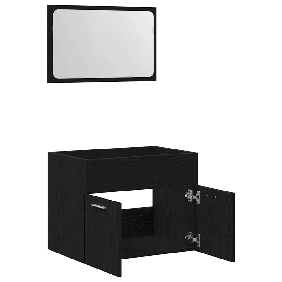 Ensemble de meubles salle de bain 2 pcs chêne noir - 5