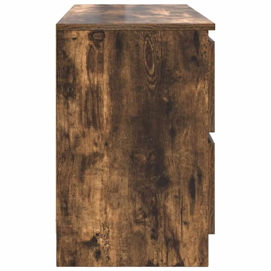 Meuble TV chêne fumé 100x35x54 cm bois d'ingénierie - 7