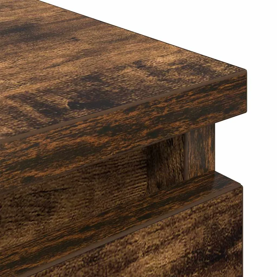 Meuble TV chêne fumé 100x35x54 cm bois d'ingénierie - 9