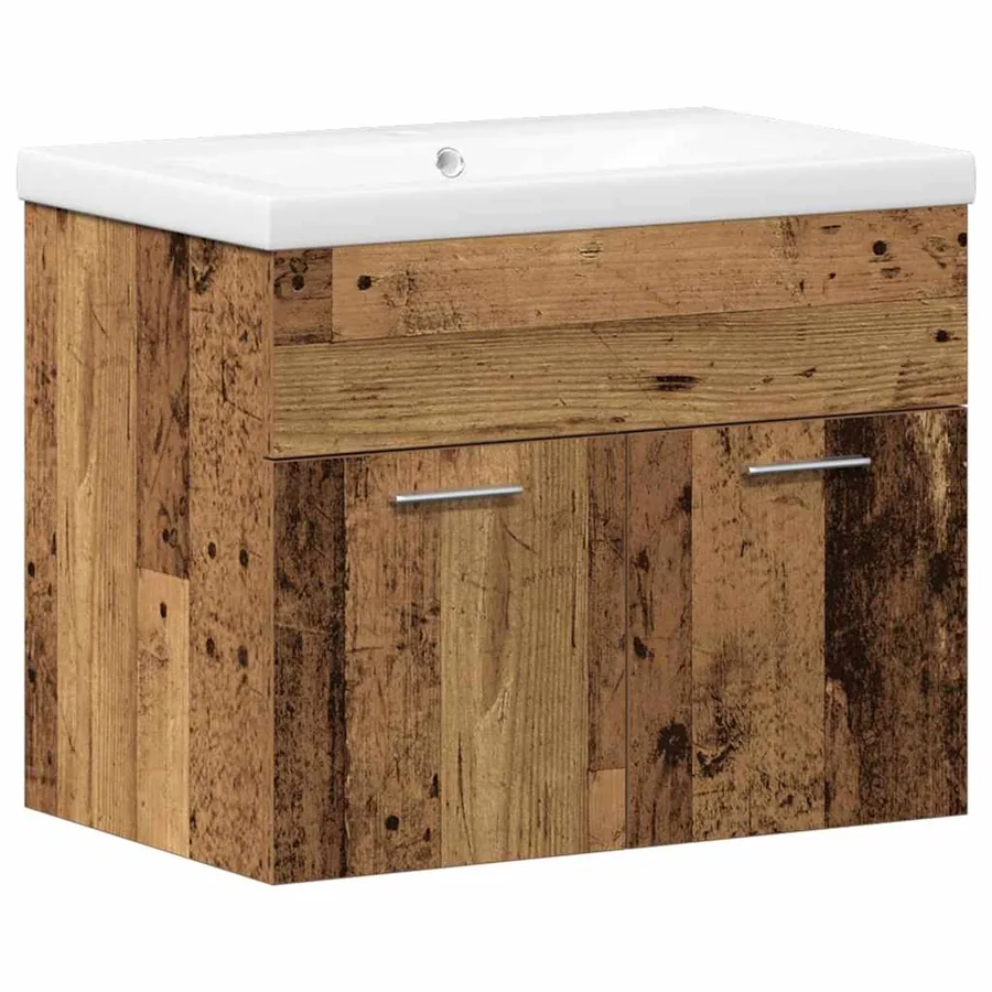 Ensemble de mobilier de salle de bain 3 pcs Bois Ancien - 5