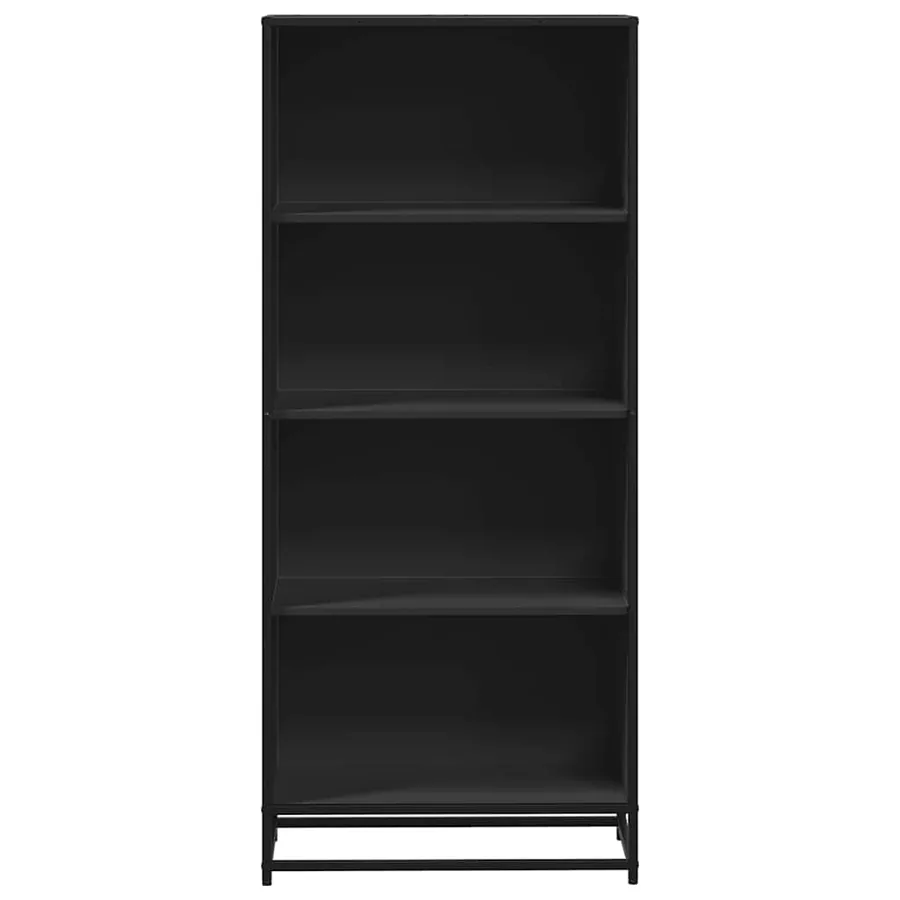 Bibliothèque noir 60x35x139 cm bois d'ingénierie - 4