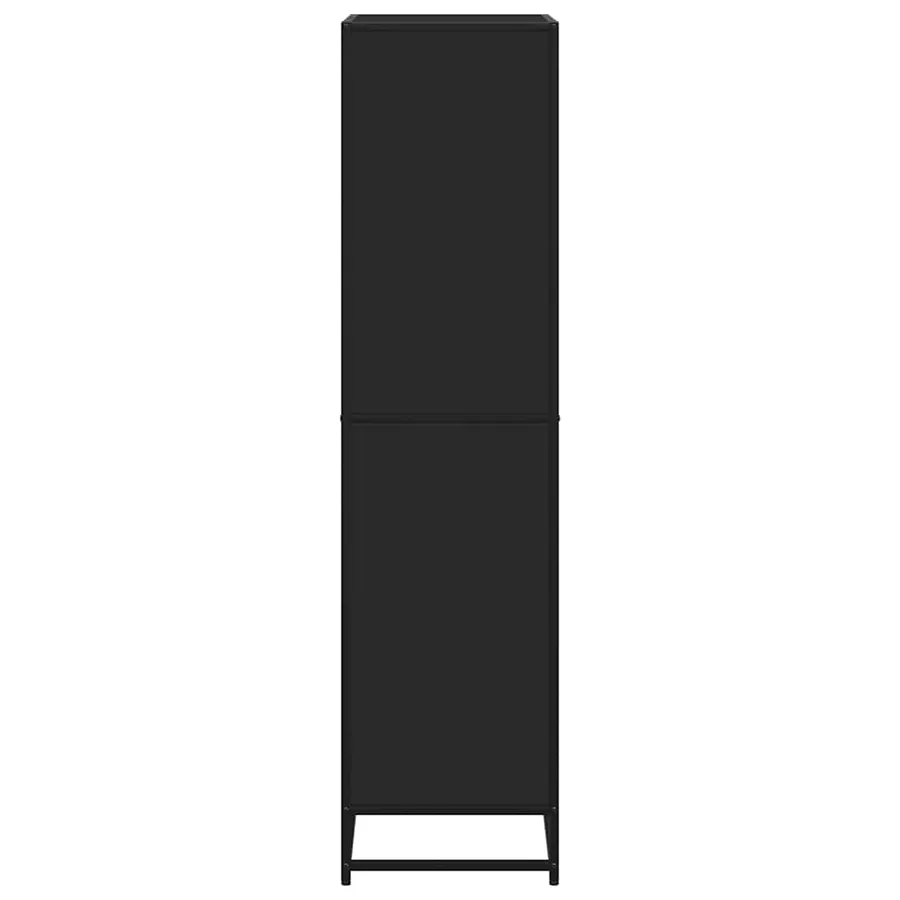 Bibliothèque noir 60x35x139 cm bois d'ingénierie - 5