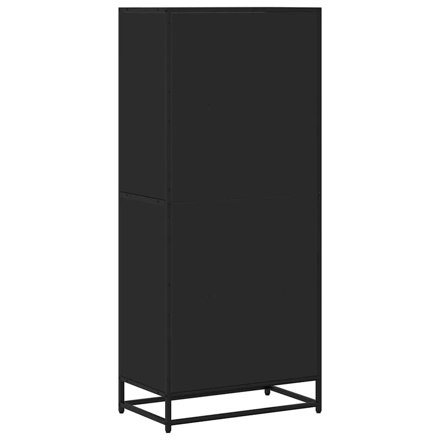 Bibliothèque noir 60x35x139 cm bois d'ingénierie - 6