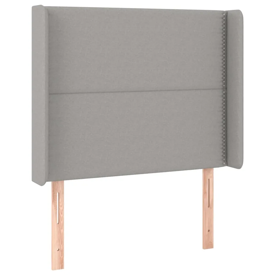 Tête de lit avec oreilles Gris clair 93x16x118/128 cm Tissu - 2