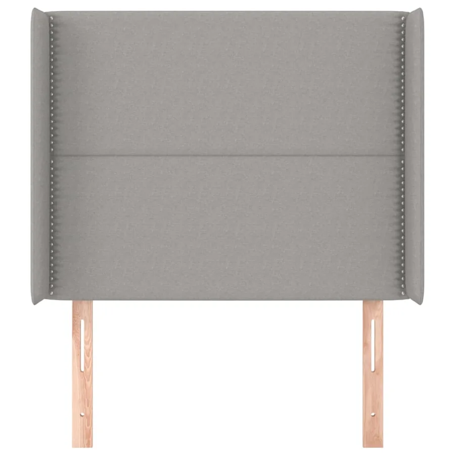 Tête de lit avec oreilles Gris clair 93x16x118/128 cm Tissu - 3