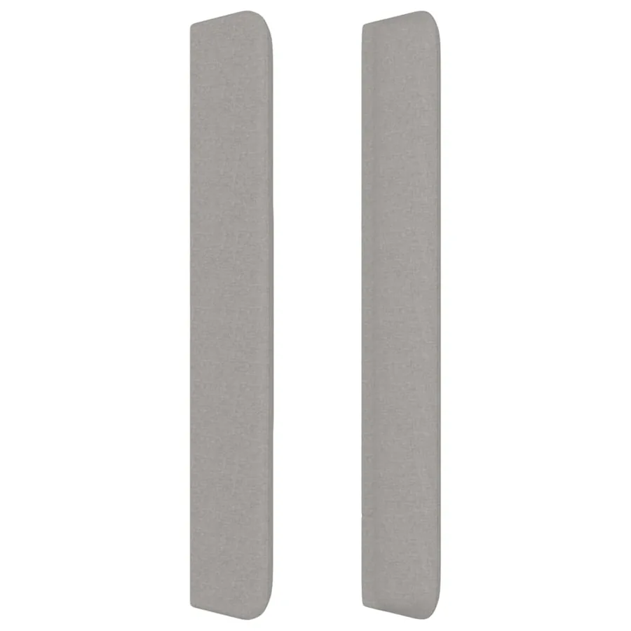 Tête de lit avec oreilles Gris clair 93x16x118/128 cm Tissu - 4